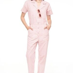 Pistola Grover Jumpsuit in Pink / White Stripes - L